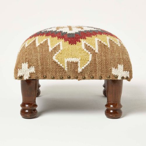 Repose-Pieds Carré En Laine Kilim Jaipur