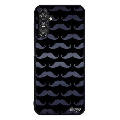 Coque Samsung Galaxy A14 4g 5g En Silicone Moustache De Protection Antichoc Smartphone Peinture Gris Homme Imprime Tpu Vintage Pipe
