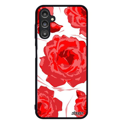 Coque Silicone Samsung Galaxy A14 4g 5g Rose Fleur Floral Romantique Love Eternelle Personnalisé Mariage Tatouage Petale De Pas Cher