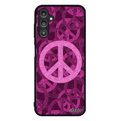Coque Silicone Samsung Galaxy A14 4g 5g Peace And Love Ragga Tattoo Espoir Yoga Housse Reggae Rasta & Paix Et Amour Noir Motif Femme