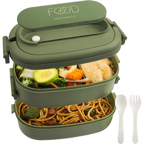 Lunch Box - 1550ml Boite Lunch Box Adulte - 2-Etages Bento Lunch