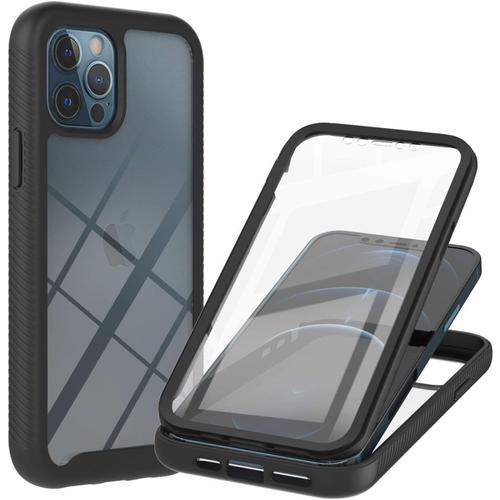 Coque Iphone 12 Pro Max 6.7\U201dantichoc Coque Iphone 12 Pro Max, Avec Protège-Écran, Case Full Body Protection 360 Etui Robuste Transparent Bumper Housse Pour Iphone 12 Pro Max 6.7\U201d-Noir