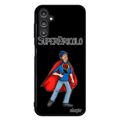 Coque Silicone Samsung Galaxy A14 4g 5g Super Bricolo Noir Sm-A145f Papy 4g Heros Bricoleur Portable Humour Comics Papa Telephone De