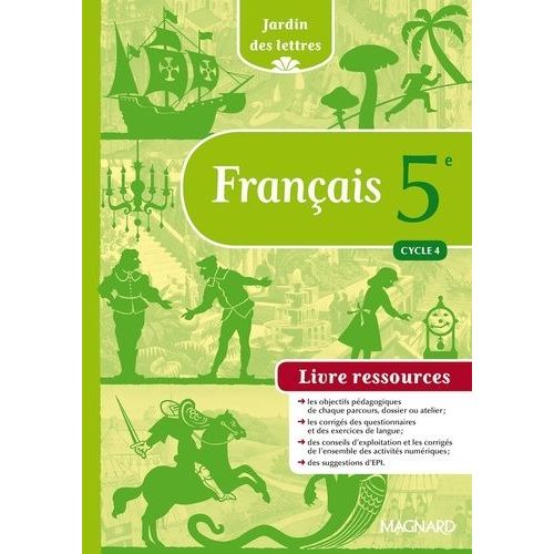 Français 5e Cycle 4 Jardin Des Lettres - Livre Ressources