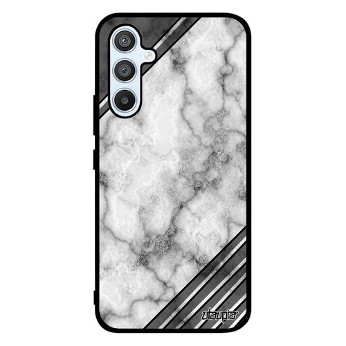 Coque Silicone Pour Samsung Galaxy A54 Marbre Geometrie Moderne Portable Jolie Caoutchouc Motif Etui Gris Granite Fond Effet Design