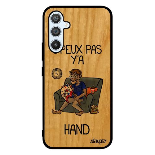 Coque Samsung Galaxy A54 En Bois Silicone J'peux Pas Y'a Handball Jpeux Smartphone Gris Hand Bande Dessinée Je Drole Supporter