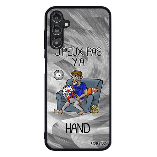 Coque Samsung Galaxy A14 4g 5g Silicone J'peux Pas Y'a Hand Drole Handball Telephone Jpeux Humoristique Texte Supporter Souple Gris