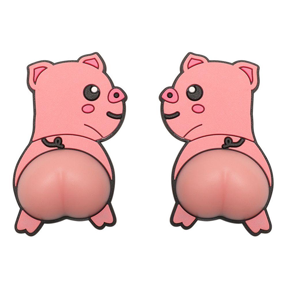 4 pièces cochon, mignon dessin animé bout à bout voiture autocollant pour  voiture pare-chocs ordinateur portable coque de téléphone 3D Anti-Collision  tridimensionnel drôle autocollant 