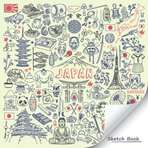 Sketchbook/Japan: A Large Square Sketchbook With Blank And White Paper - 100 Pages ( 8.5" X 8.5" ) For Drawing, Sketching, Painting And Recording Creative Ideas.