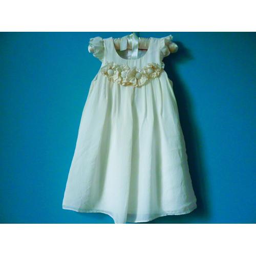 Robe Soie Fille Floriane 6 Ans Ceremonie Occasion Speciale Tbe Blanc