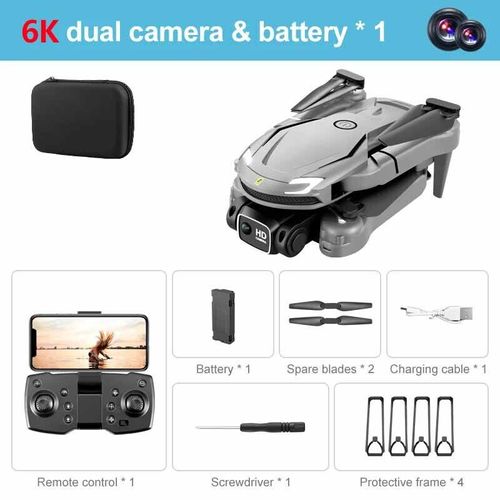 Drone Professionnel V88 Pour Photographie Aérienne 4k Hd,Appareil Intelligent Pour Touristes,Caméra À Distance,Avion Pliable,Cadeau,Rouleau À 360 °,Jouet Rc 5km - Type 6k Dual Camera #B-Generique