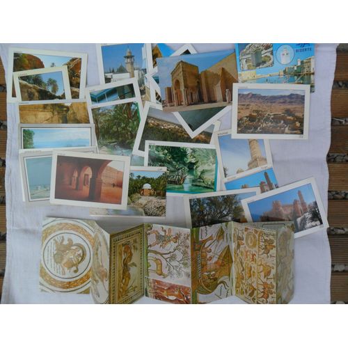 Cartes Postales Et Dépliants Photos De Tunisie, Années 1960/1970, Non Écrites, Paysages, Monuments Et Mosaïques
