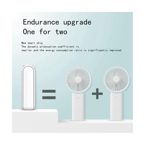 Ventilateur Portable Mini à la Main Ventilateur USB 1200MAh Recharge Ventilateur de Poche avec Power Bank, Ananas Jaune