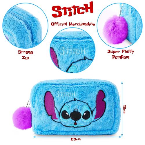 Disney Trousse de Toilette Stitch Pochette Trousse Maquillage Accessoire  Voyage Rangement Makeup Bag Vanity Idée Cadeau Fille