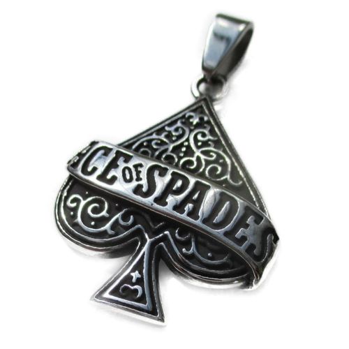 Pendentif As De Pique Inscription Ace Of Spades Homme Femme Rock N Roll