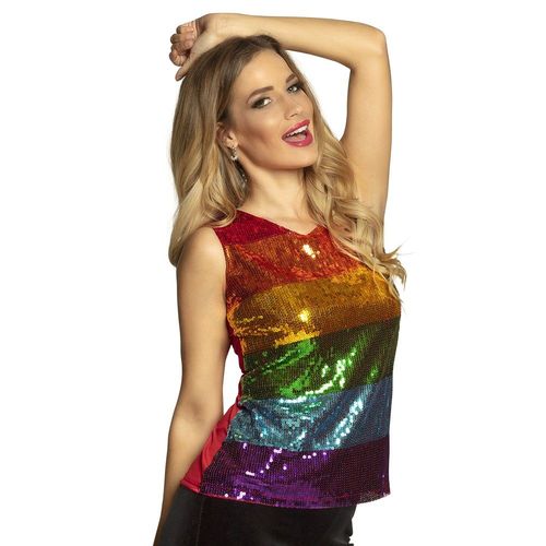 Top Sequin Multicolore Adulte