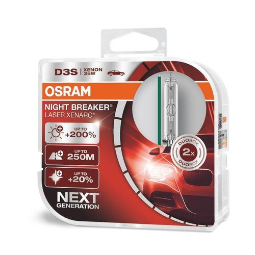Kit 2 Ampoules Xénon Auto Osram Xenarc® Night Breaker® Laser D3s 220% 66340xnn-Hcb