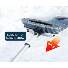 Grattoir à glace avec brosse à neige Balai à neige extensible avec