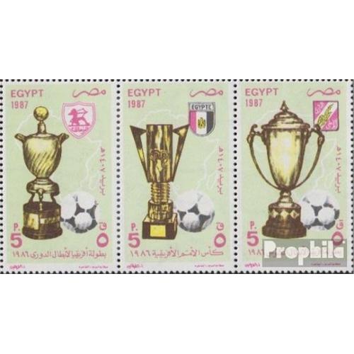 Égypte 1577-1579 Bande De Trois (Complète Edition) Neuf Avec Gomme Originale 1987 Bénéfice Net Afrik. Coupe De Football