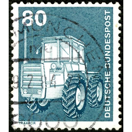 Timbre Oblitéré Deutsche Bundespost, Traktor, 80