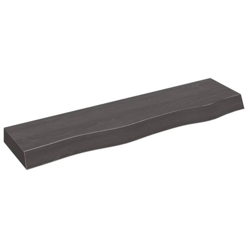 Vidaxl Étagère Murale Marron Foncé 80x20x6 Cm Bois Chêne Massif Traité