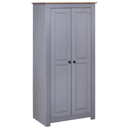 Vidaxl Garde-Robe Gris 80x50x171,5 Cm Pin Massif Assortiment Panama