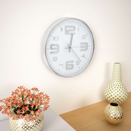 vidaXL Horloge murale 30 cm Argenté