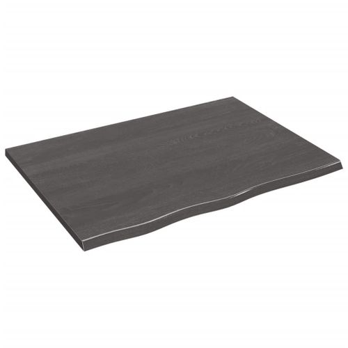 Vidaxl Étagère Murale Marron Foncé 80x60x2 Cm Bois Chêne Massif Traité