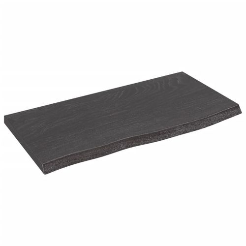 Vidaxl Étagère Murale Marron Foncé 60x30x2 Cm Bois Chêne Massif Traité