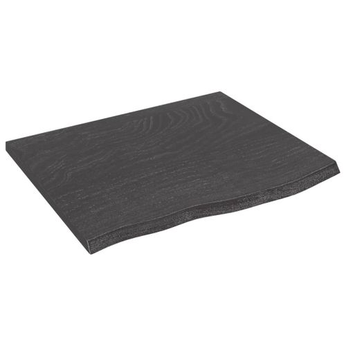 Vidaxl Étagère Murale Marron Foncé 60x50x2 Cm Bois Chêne Massif Traité