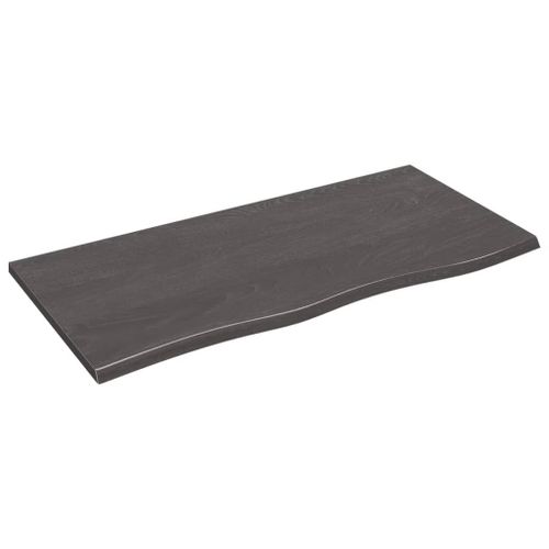 Vidaxl Étagère Murale Marron Foncé 100x50x2cm Bois Chêne Massif Traité