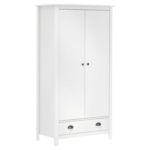 Vidaxl Garde-Robe À 2 Portes Hill Blanc 89x50x170cm Bois De Pin Solide