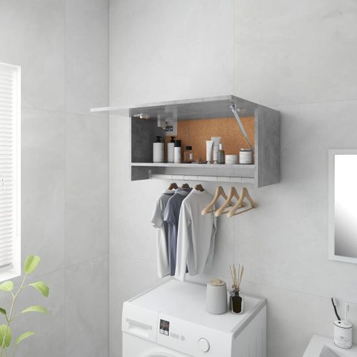 Vidaxl Garde-Robe Gris Béton 70x32,5x35 Cm Bois D'ingénierie