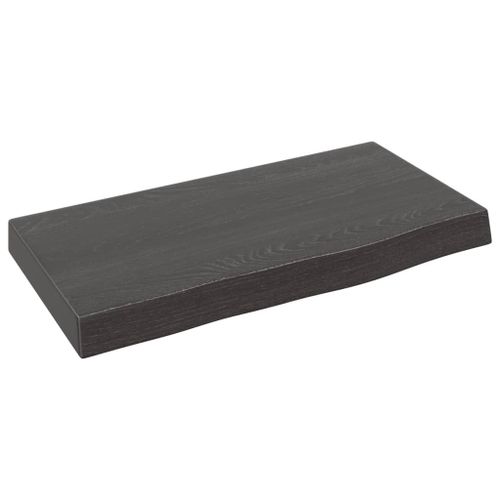 Vidaxl Étagère Murale Marron Foncé 40x20x4 Cm Bois Chêne Massif Traité