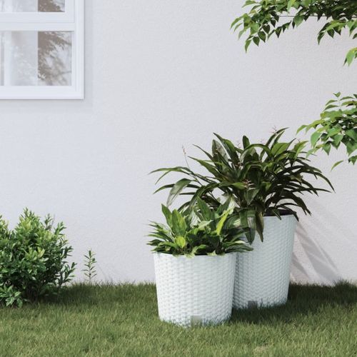 Vidaxl Jardinière Et Intérieur Amovible Blanc 15 /15,3 L Rotin Pp