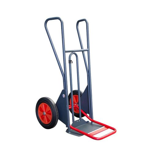 Diable Fimm charge 300kg poign?es ferm?es roues D400mm bandage caoutchouc bavette fixe et repliable