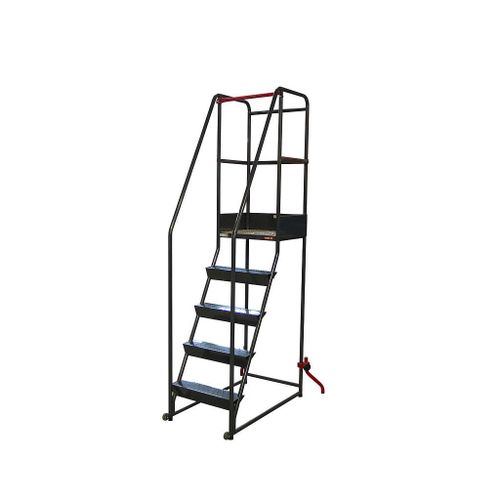 Escabeau roulant ?troit charge 150 kg 5 marches Ht plateforme 1260 mm Fimm