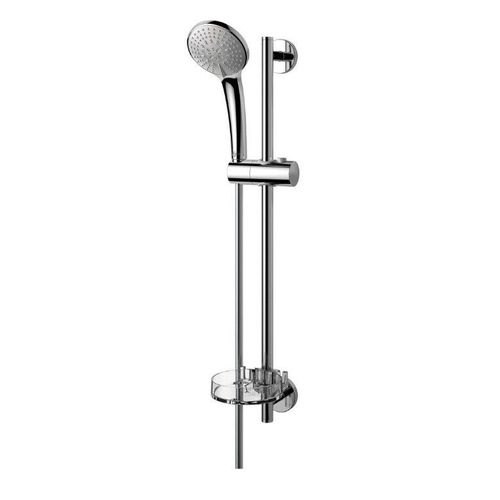 Ideal Standard - Ensemble de douche Barre de douche 60cm + douchette 3 jets Diam 100 mm + porte-savon transparent - IDEALRAIN Ideal standard