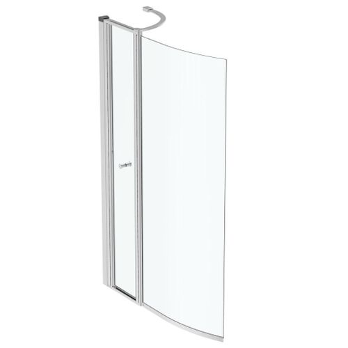 Ideal Standard - Pare-bain courbe avec volet mobile 142 cm verre transparent chrom?s - Connect Air Ideal standard