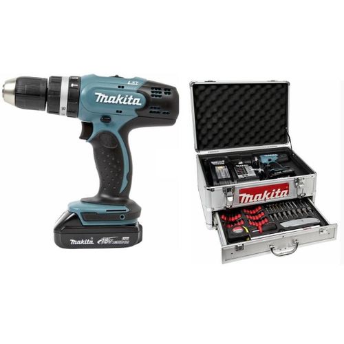 Perceuse visseuse ? percussion Diam13mm 18V 1.5Ah + Accessoires DHP453SYEX Makita
