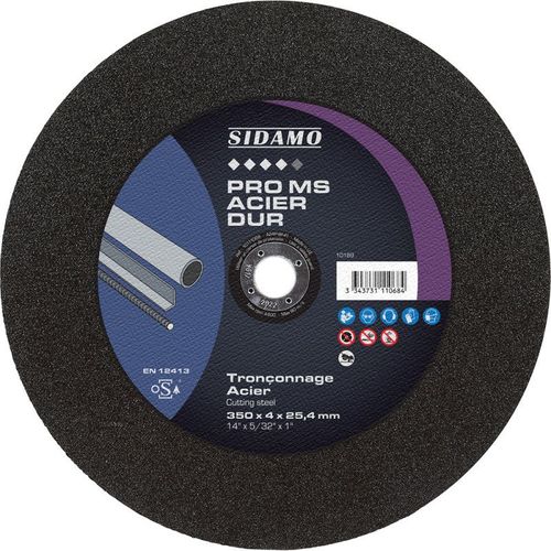 Lot de 10 disques à tronçonner Pro Ms Acier Dur 350x4x25.4mm pour machines stationnaires 10111068 Sidamo