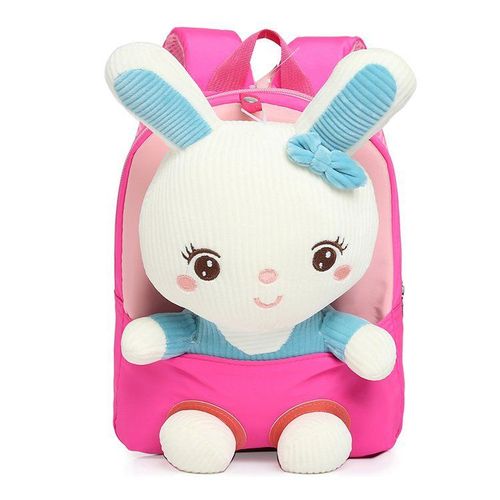 Étudiant sac d'école hiver nouveau sac pour enfants mignon maternelle petit sac d'école détachable lapin enfants collation sac a dos-rose rouge-taille unique
