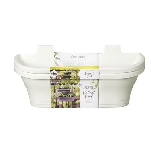 Jardinière Balcon Corsica Vert Forest Large Set 2 Blanc