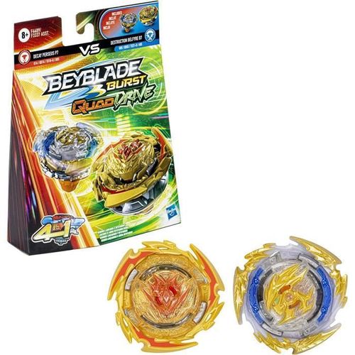 Pack De 2 Toupies Beyblade Burst Quad Drive - Decay Perseus P7 Vs Destruction Belfyre B7
