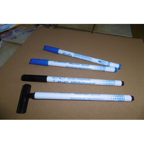 Feutres Velleda Effaçable À Sec Bic 1721 Lot De 4 Bleu Et Noir