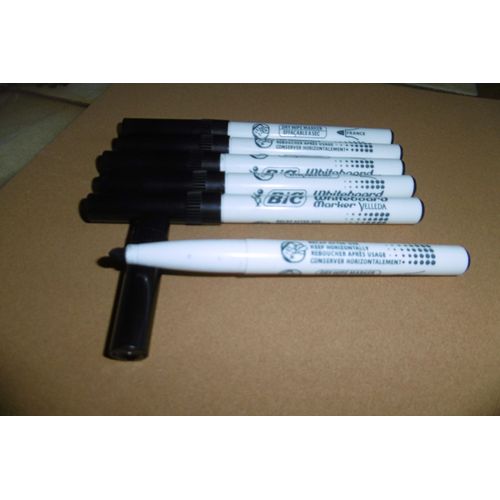 Feutre Marqueur Velleda Noir Bic 1741 Lot De 6