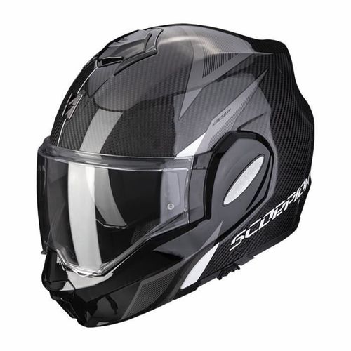 Casque Moto Intégral Scorpion Exo-Tech Evo Carbon Top Ece 22-06 - Noir/Blanc - Xs