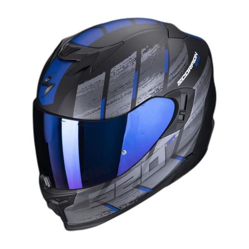 Casque Moto Intégral Scorpion Exo-520 Evo Air Maha Ece 22-06 - Noir Mat/Bleu - Xs