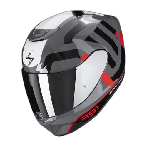 Casque Moto Intégral Scorpion Exo-391 Arok Ece 22-06 - Gris/Rouge/Noir - M