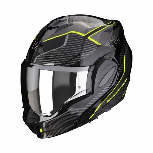 Casque Moto Intégral Scorpion Exo-Tech Evo Animo Ece 22-06 - Noir/Jaune Fluo - S